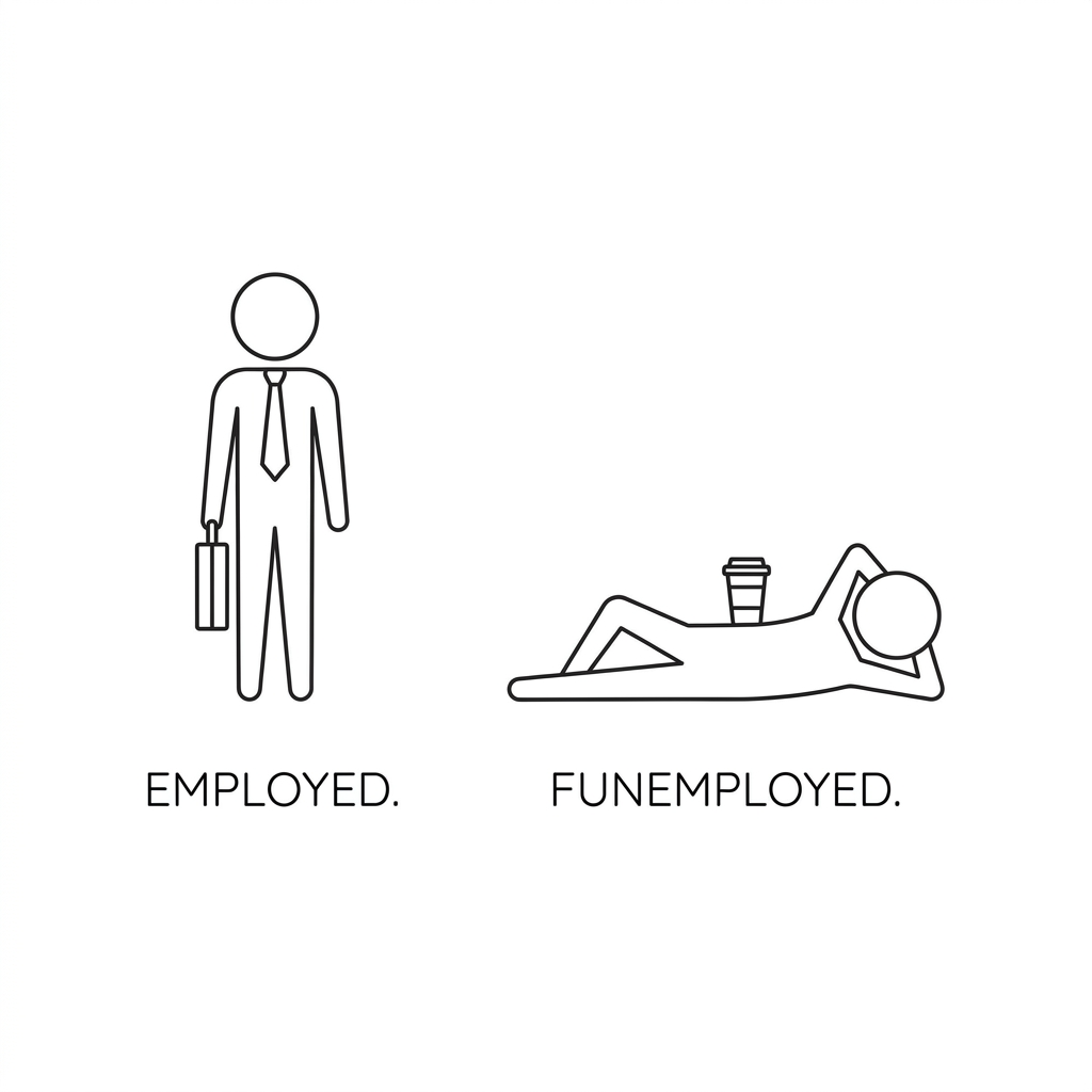 A comparison between employed and funemployed life.